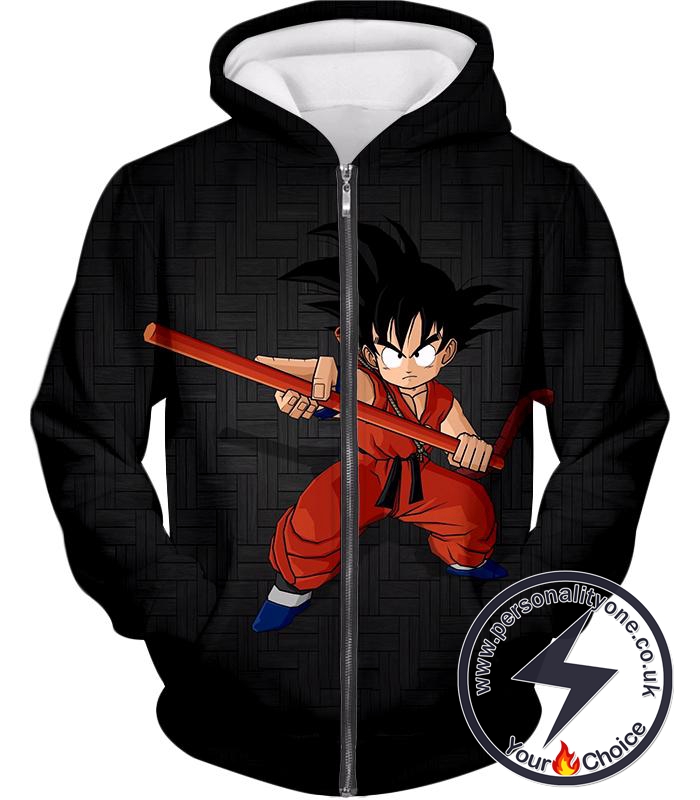 Dragon Ball Super Super Cool Kid Goku Awesome Promo Anime Black Zip Up Hoodie